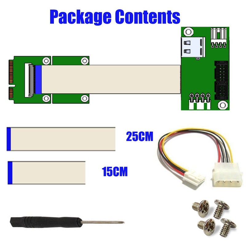 SUPERPLUS Mini PCI-E to PCI-E Express 1X Extension Cord Adapter Card with USB Riser Card - Image 5